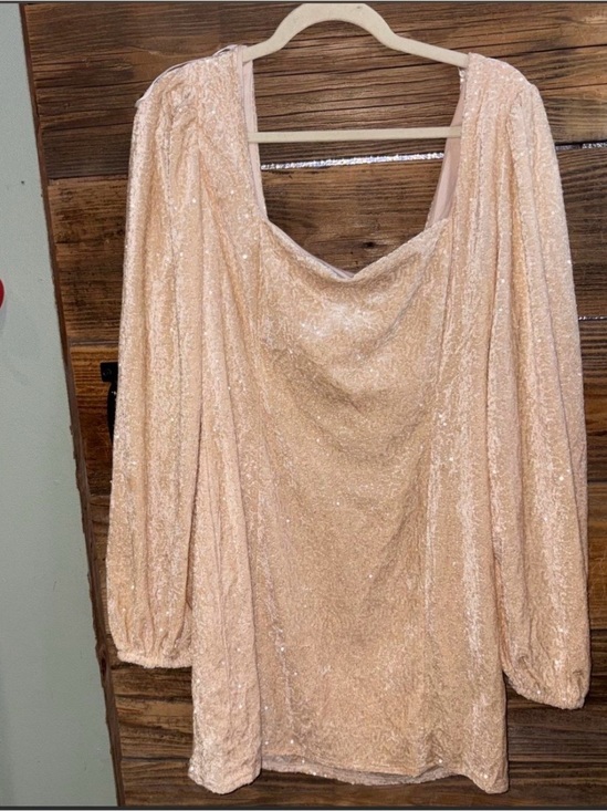 Lulus Dresses & Skirts - Lulu's Cream Sequin Velvet Long-Sleeve Dress